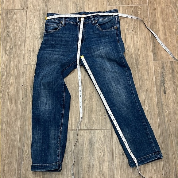 Kut from the Kloth Jeans Lauren Blue Ankle Cropped Straight Crop Stretchy Slim - Picture 7 of 11